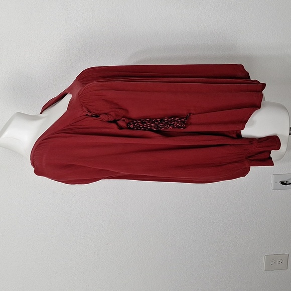 Jessica Simpson Rosewood Bailey Long Sleeve Boho Romantic Lace Up Blouse Size 1X - Picture 4 of 14